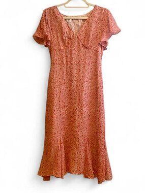 David Warren New York 100% Silk Pink Wedding Guest Dress Size Small 2P